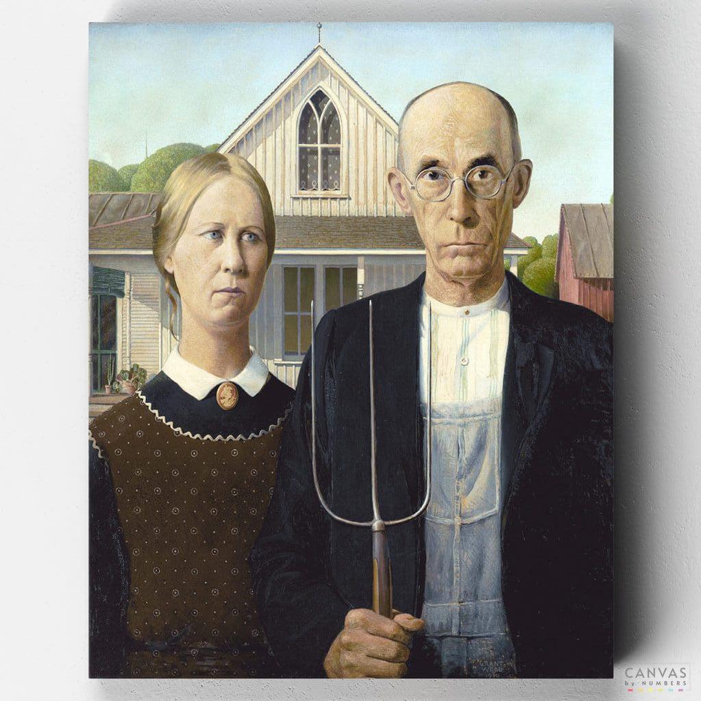 American Gothic - Pintar por Números- Pintar por Números- Canvas by Numbers