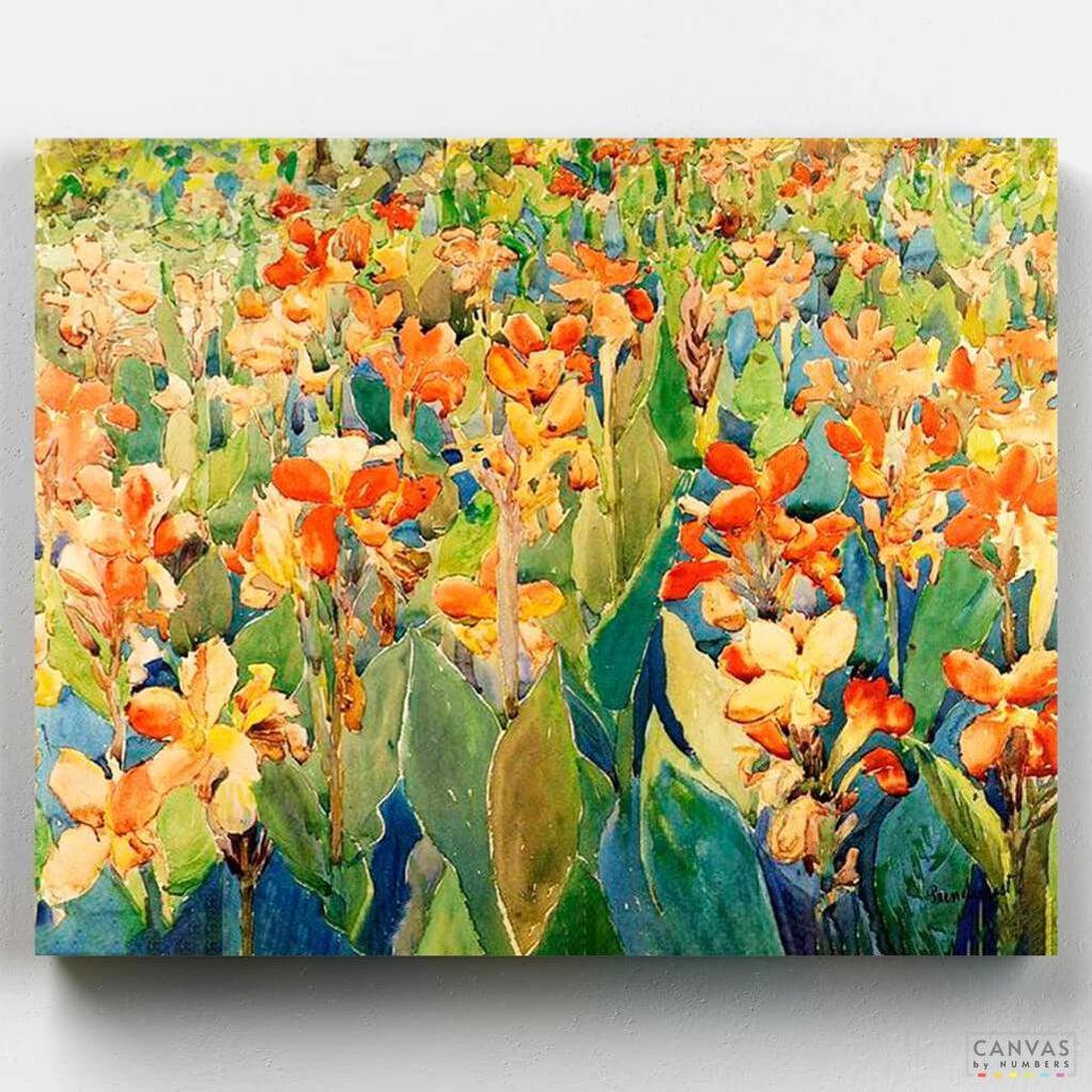 Cama de Flores - Pintar por Números- Pintar por Números- Canvas by Numbers