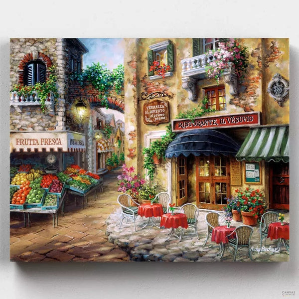 Buon Appetito - Pueblo Italiano Pintar por Números- Pintar por Números- Canvas by Numbers