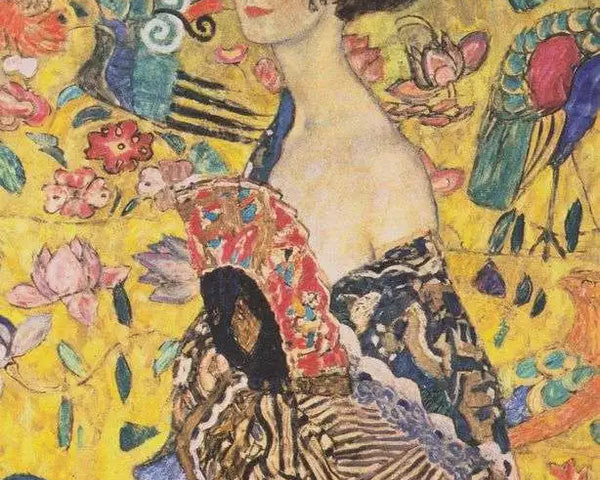 Mujer con fan | Gustav Klimt