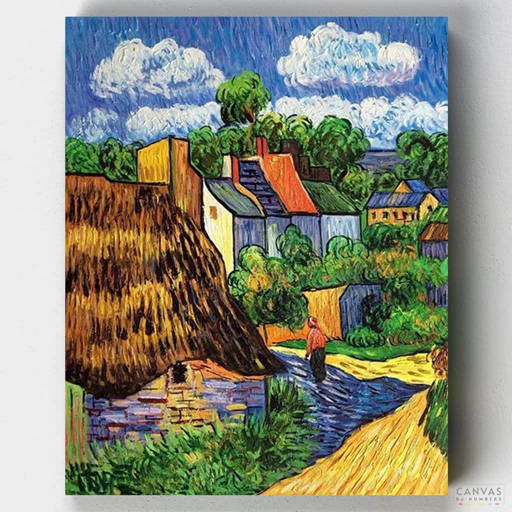 Casas en Auvers - Pintar por Números- Pintar por Números- Canvas by Numbers