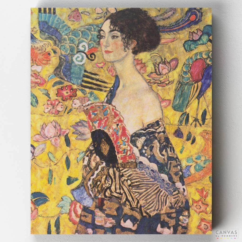 Mujer con Abanico - Pintar por Números- Pintar por Números- Canvas by Numbers