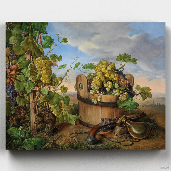 Bodegón con Uvas y Pistola - Pintar por Números- Pintar por Números- Canvas by Numbers