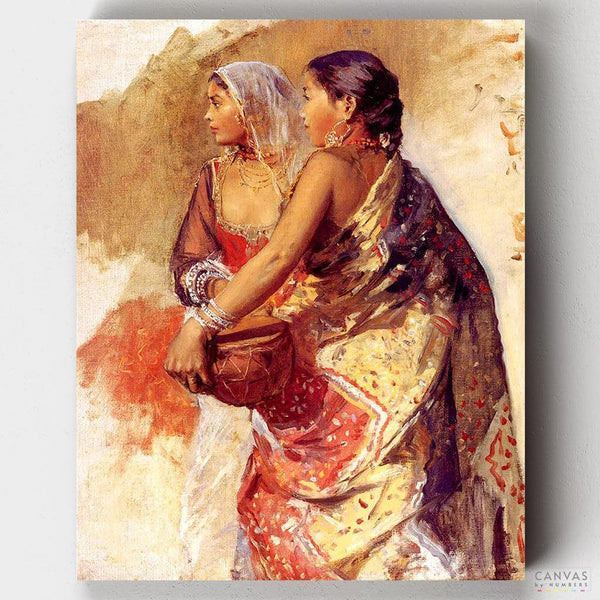 Dos Chicas Nautch - Pintar por Números- Pintar por Números- Canvas by Numbers