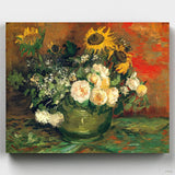 Bodegón con Rosas y Girasoles - Vincent Van Gogh- Pintar por Números- Canvas by Numbers